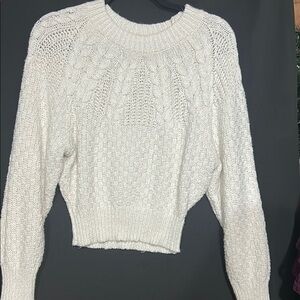 American Eagle Outfitters White Crew Neck Sweater